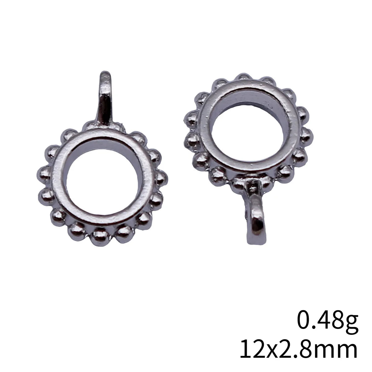 12x2.8mm 0.48g Platinum Tone Zinc Alloy Textured Three-Hole Pendant Bail Connector for DIY Jewelry