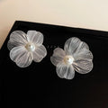 2025 Designer Exaggerated Flower Drop Earrings Copper Glass Pearl Street Style Jewelry