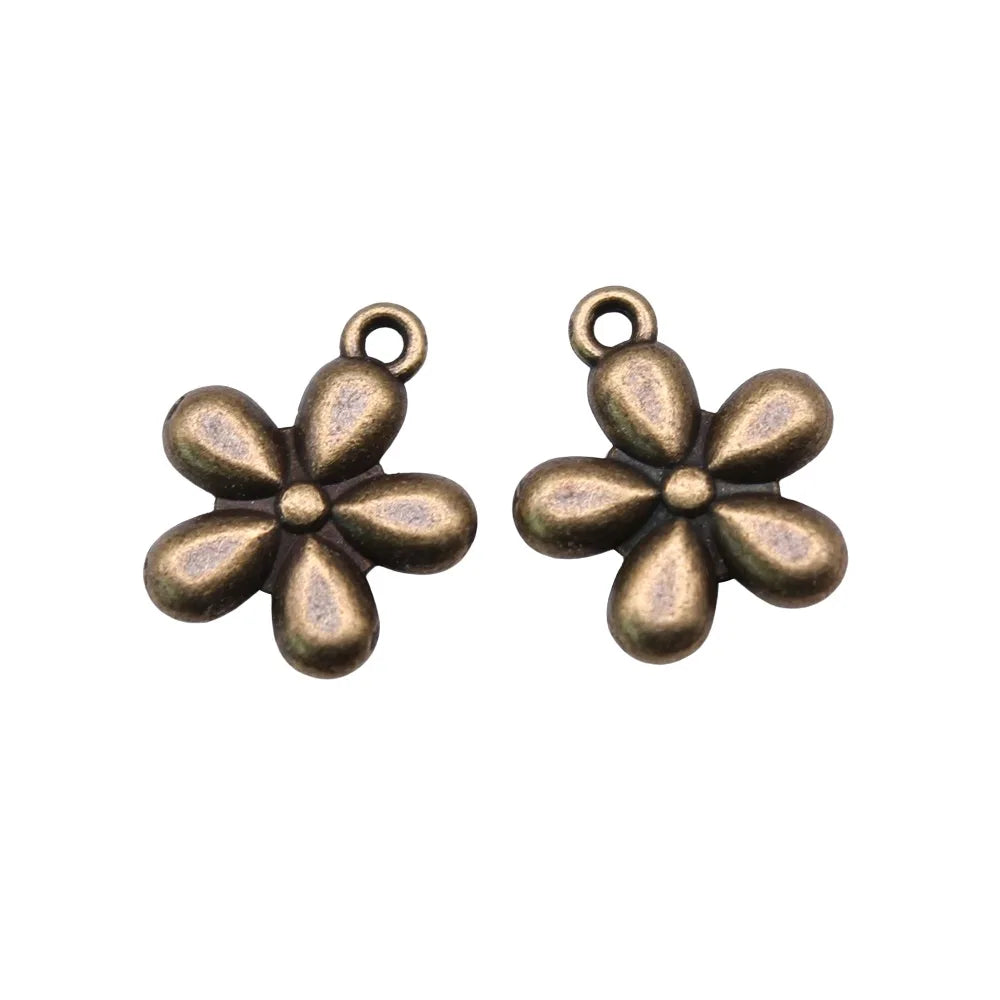 13x11mm 0.8g Multicolor Zinc Alloy Small Flower charm pendant for DIY bracelet necklace making