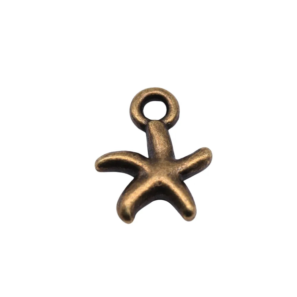 12x10mm 0.64g Multicolor Zinc Alloy Starfish Charm Pendant for Ocean Theme Jewelry Making