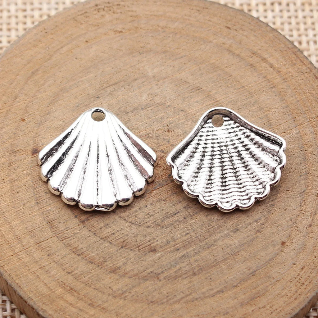 19x17mm 1.2g Multicolor Zinc Alloy Shell Charm Pendant for DIY Beach Style Jewelry Making
