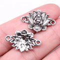 26x17mm 2.1g Antique Silver Zinc Alloy Elephant Lotus Connector Charm for DIY Bracelet Jewelry Making