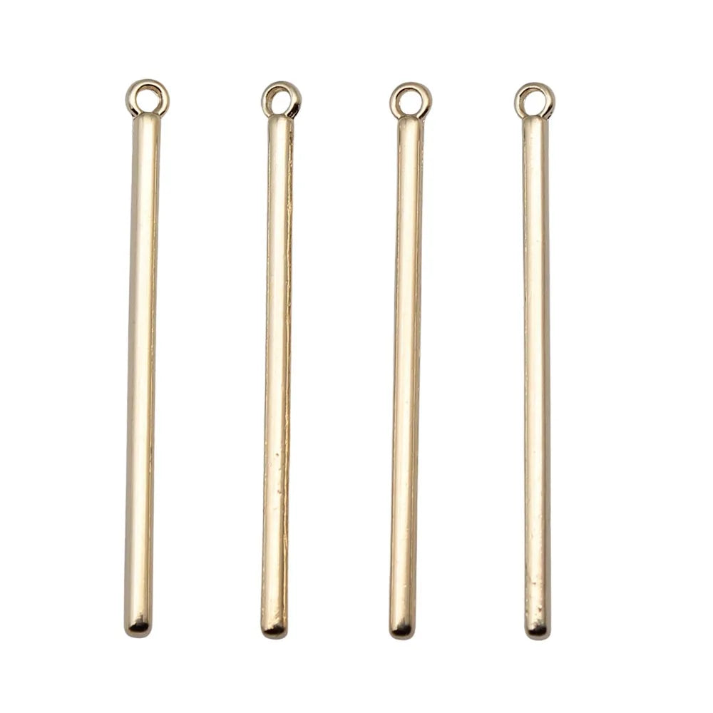 3x41mm 0.9g KC Gold Zinc Alloy Long Bar Earring Charm Pendant for DIY Earrings Jewelry Making