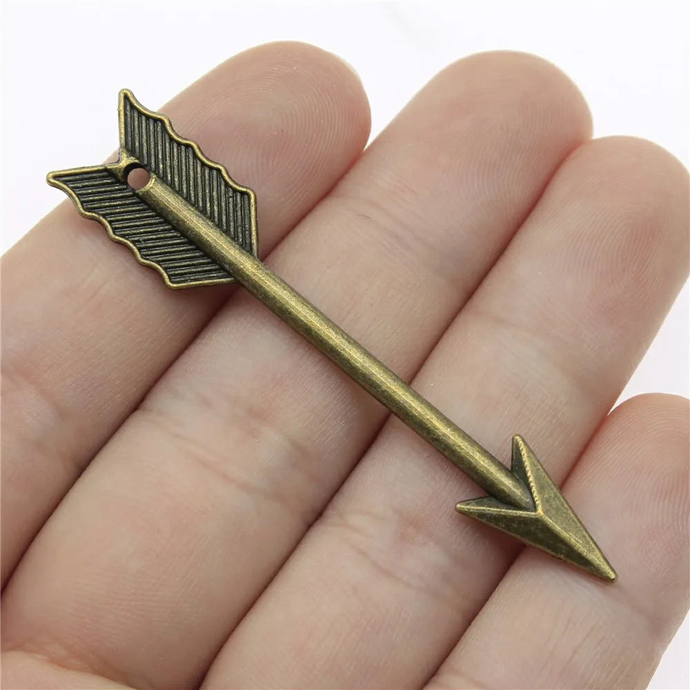 63mm 3.7g Multicolor Zinc Alloy Bow and Arrow Charm Pendant for DIY Bracelet Necklace Making
