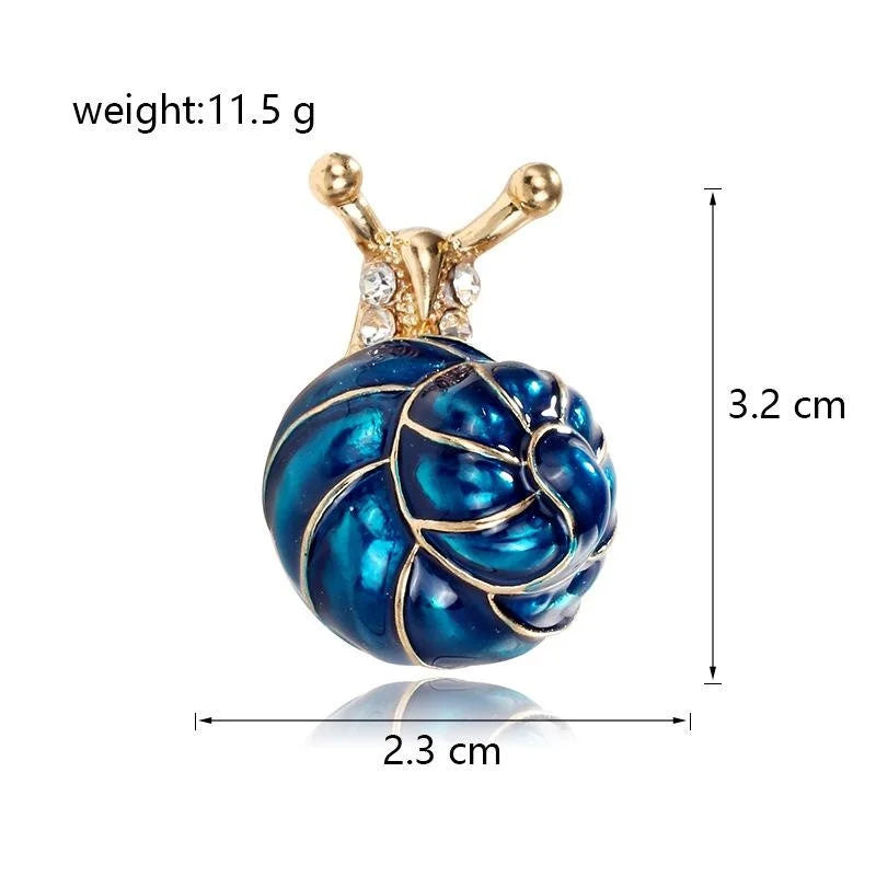 Cute Enamel Snail Brooch With Rhinestone Accents, Gold Tone Animal Lapel Pin Corsage Gift For Women