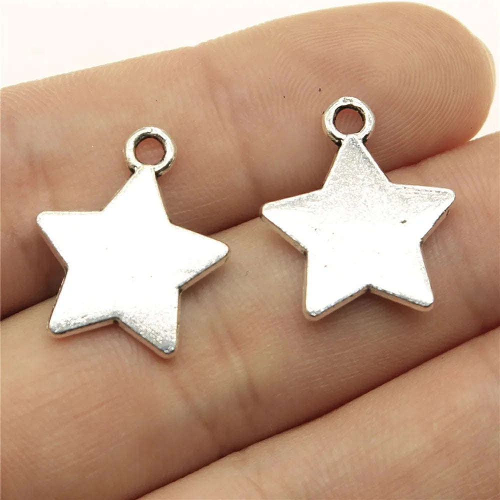 20x17mm 1.8g Multicolor Zinc Alloy Star Charm Pendant for DIY Necklace Bracelet and Clothing Accessories