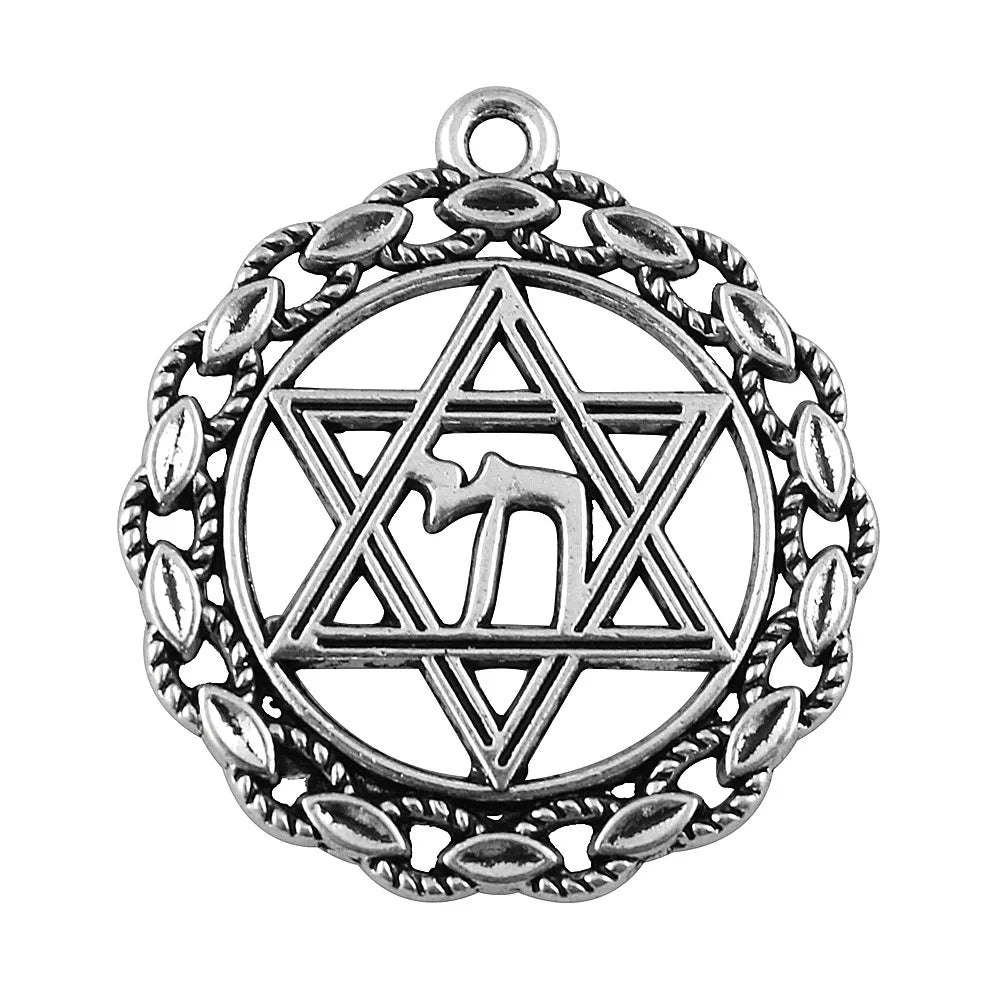 38x35mm 5.6g Multicolor Zinc Alloy Hexagram Star Charm Pendant for Necklace Bracelet Making