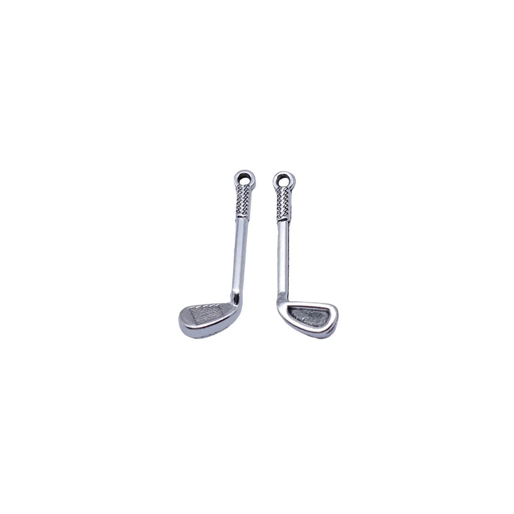 27x9mm 0.93g Multicolor Zinc Alloy Golf Club Charm Pendant for Sports Theme Keychain DIY Jewelry