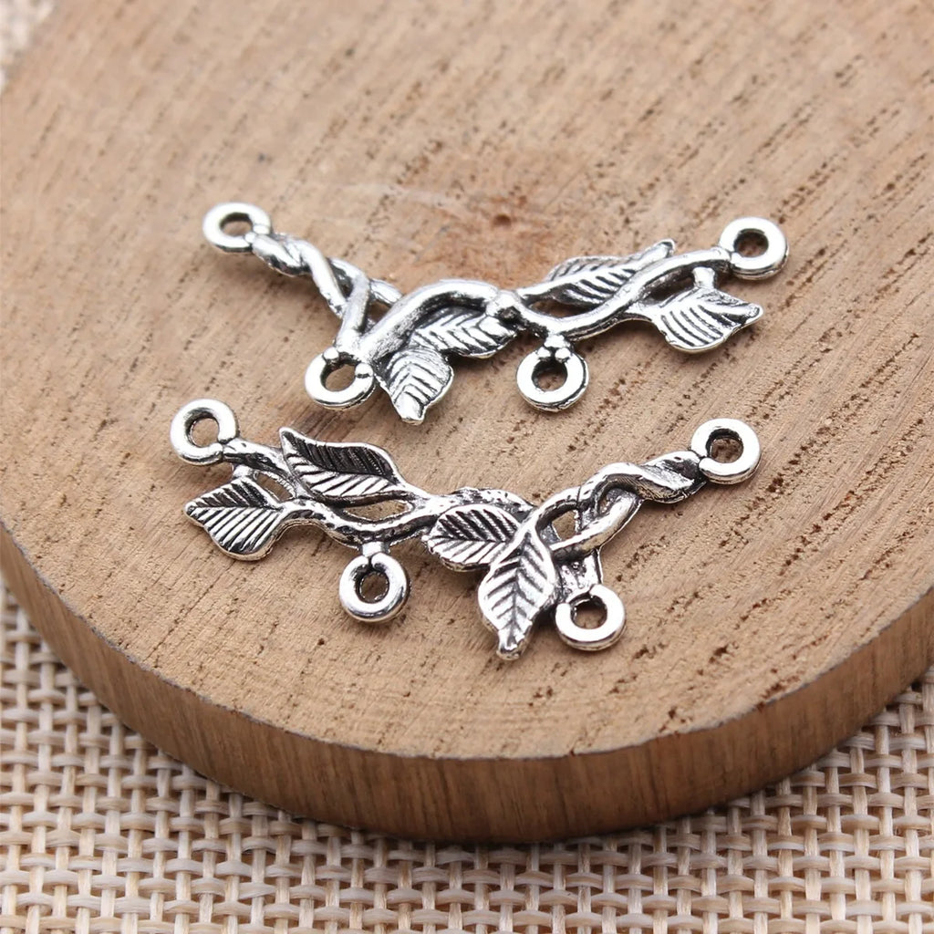 32x14mm 0.9g Antique Silver Zinc Alloy Tree Branch Connector Charm for DIY Earrings Bracelet Jewelry