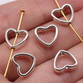 11x12x1.3mm 0.9g Zinc Alloy Heart Connector Charm Findings for DIY Bracelet Necklace Jewelry Making