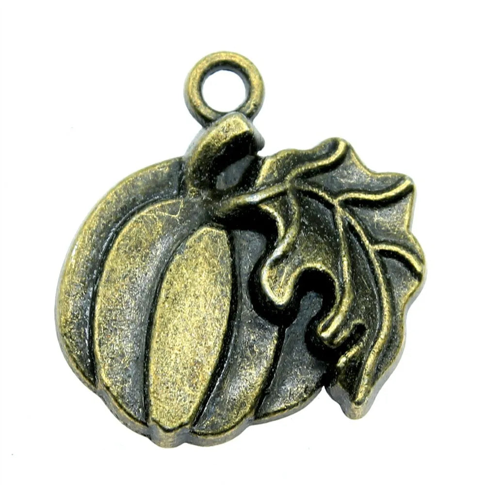 21x18mm 2.2g Multicolor Zinc Alloy Pumpkin Charm Pendant for DIY Halloween Jewelry Making