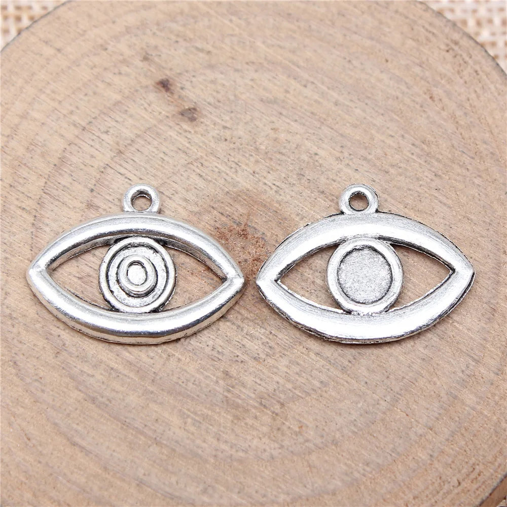 21x16mm 1.3g Multicolor Zinc Alloy Eye Charm Pendant for DIY Necklace Bracelet Making