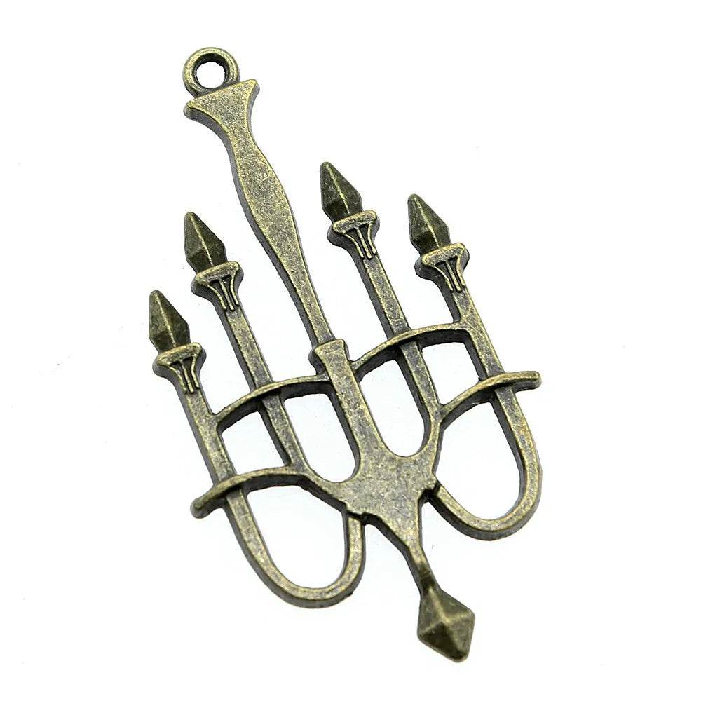 50x27mm 5.8g Multicolor Zinc Alloy Medieval Candlestick Charm Pendant for DIY Gothic Jewelry Making