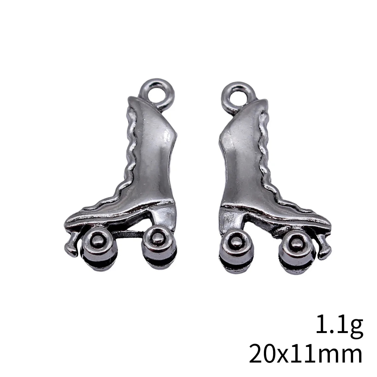 20x11mm 1.1g Antique Silver Zinc Alloy Roller Skate Charm Pendant for DIY Bracelet Necklace Making
