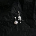 Asymmetric Baroque Freshwater Pearl Jellyfish Drop Earrings With Silver Plated Pins