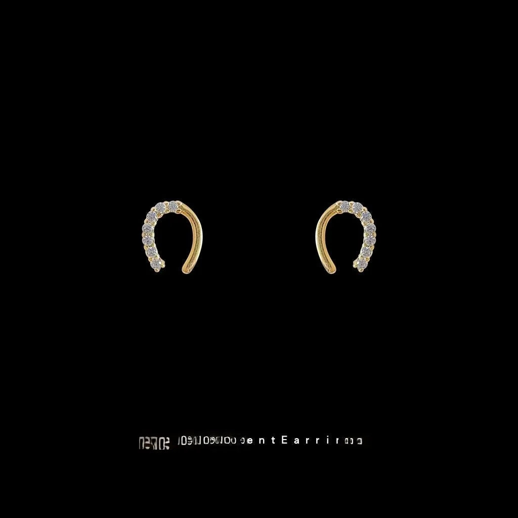 Minimalist Copper Micro Pave Zircon U Shape Horseshoe Stud Earrings For Women