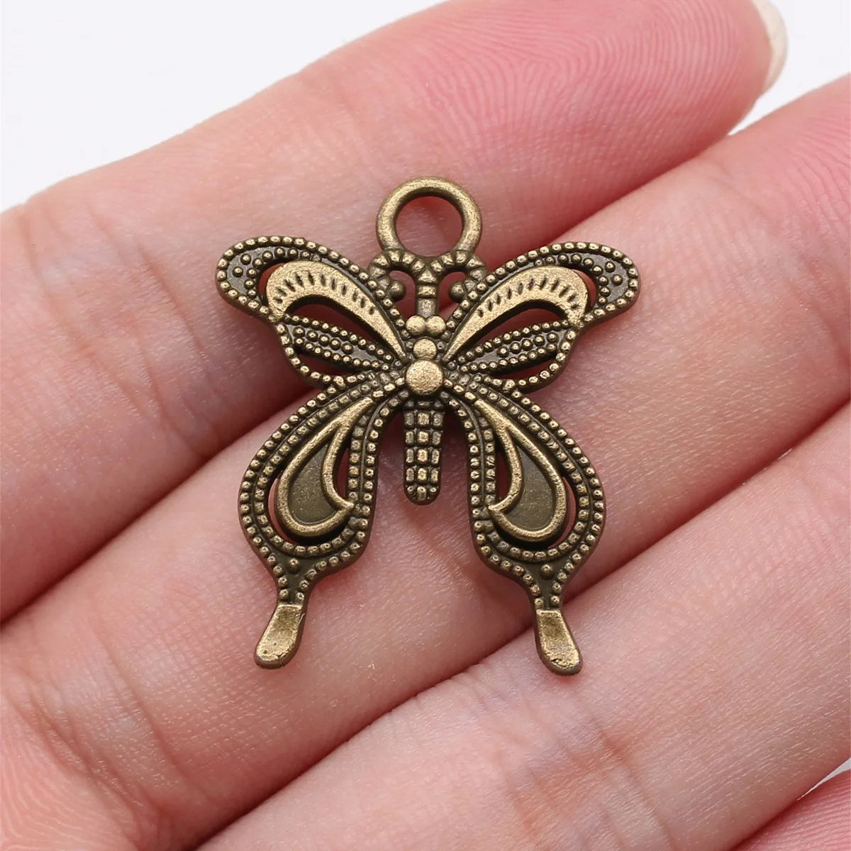 27x25mm 2.9g Multicolor Zinc Alloy Butterfly Charm Pendant for DIY Notebook Necklace Jewelry Making