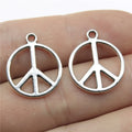 21x17mm 0.9g Antique Silver Zinc Alloy Peace Symbol Charm Pendant for DIY Necklace Bracelet Making