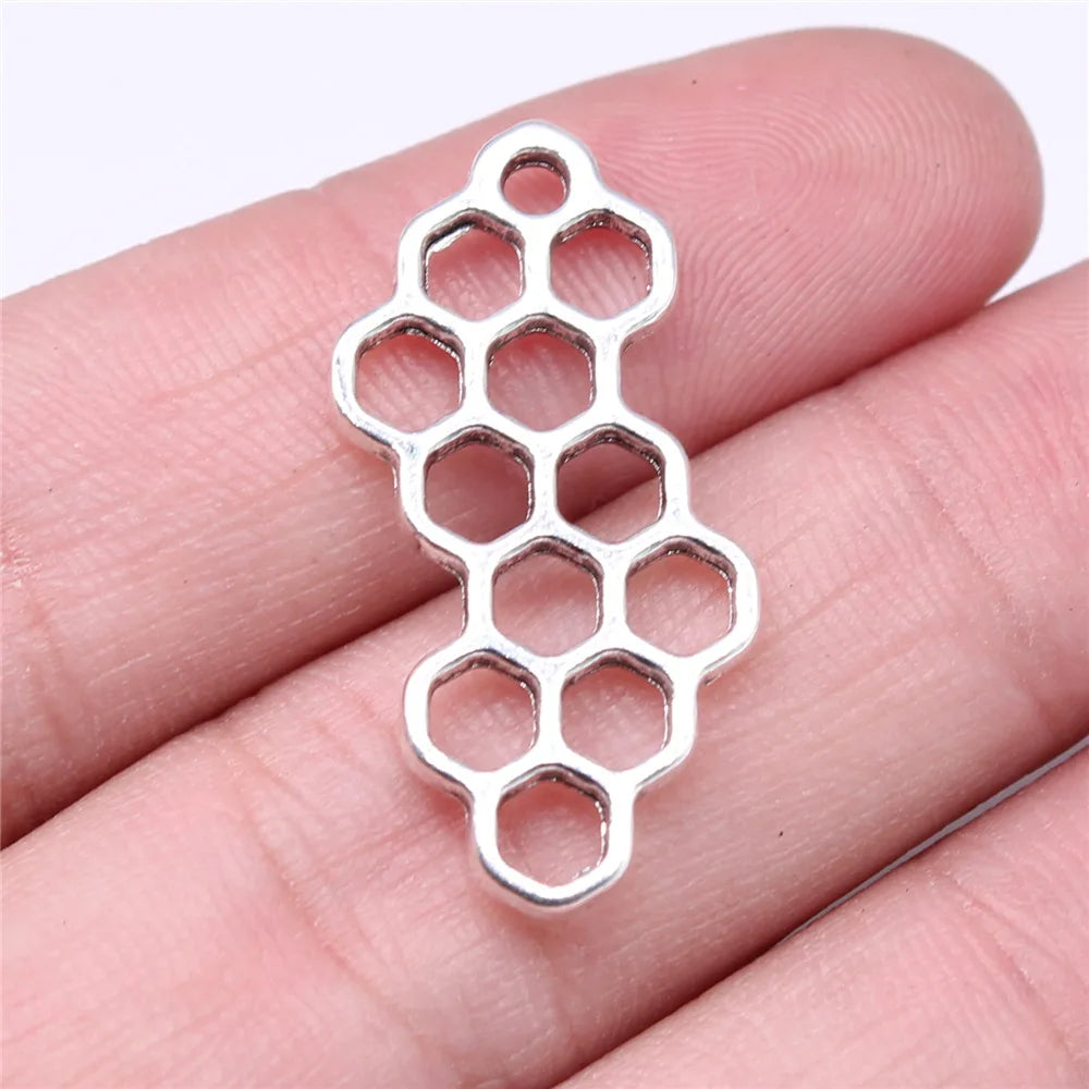 31x15mm 2g Multicolor Zinc Alloy Honeycomb Charm Pendant for DIY Necklace Bracelet Jewelry Making