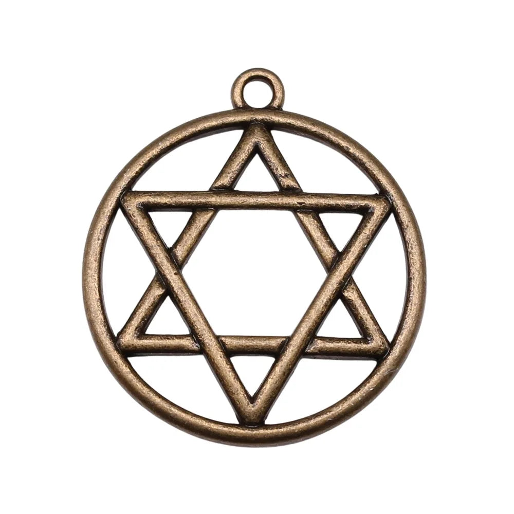 39x35mm 5g Multicolor Zinc Alloy Hexagram Charm Pendant for DIY Jewelry Making and Accessories