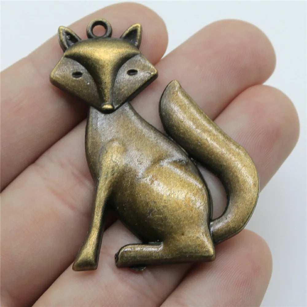 50x37mm 9g Multicolor Zinc Alloy Fox Charm Pendant for DIY Necklace Bracelet Jewelry Making