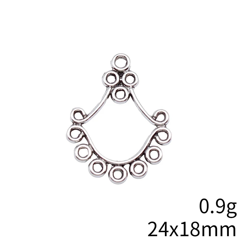24x18mm 0.9g Multi Color Zinc Alloy Geometric Earring Connector Charms for DIY Earring Making