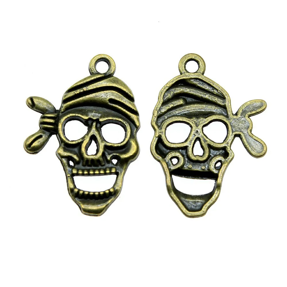 27x20mm 1.8g Multicolor Zinc Alloy Skull Charm Pendant for DIY Necklace Bracelet Making