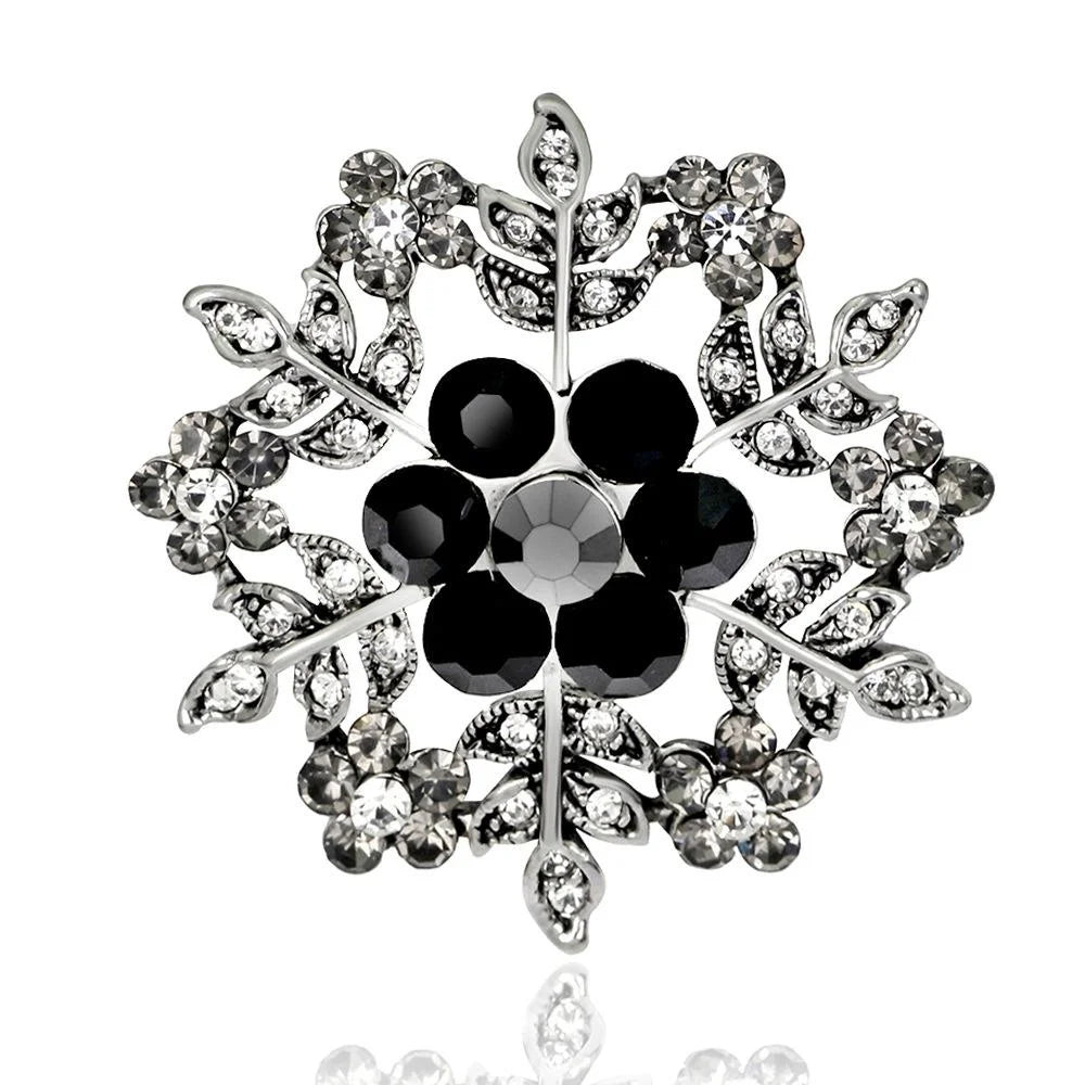Elegant Snowflake Rhinestone Brooch With Blue Zircon Crystals, Women's Lapel Pin Corsage Bag Suit Accessory