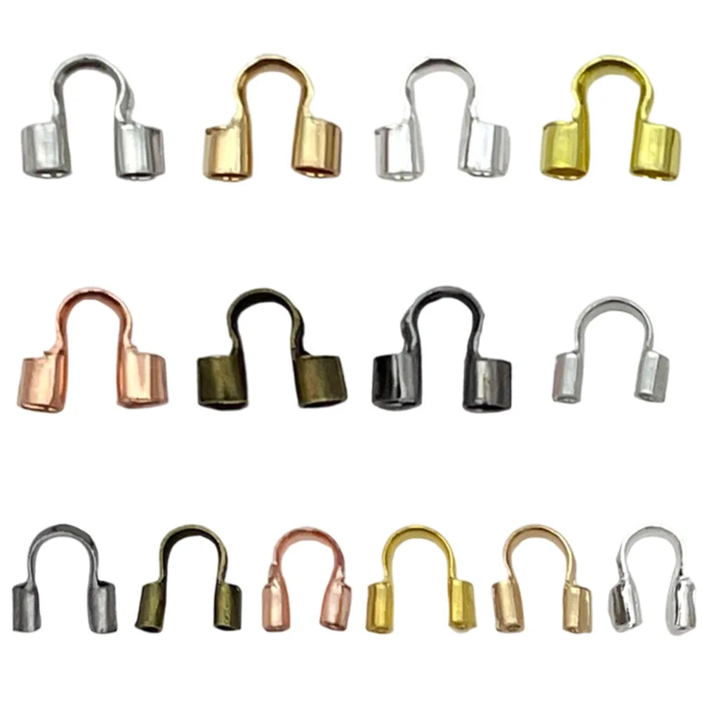 Copper U Shape Horseshoe Wire Guard Protector Connector for DIY Bracelet Necklace Finishing