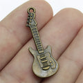 12x35mm 1.7g Multicolor Zinc Alloy Guitar Charm Pendant for Music Theme Bracelet Necklace Making