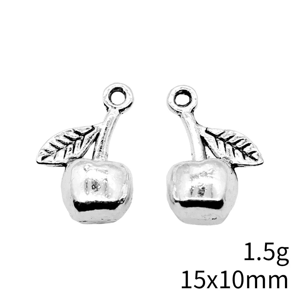 15x10mm 1.5g Antique Silver Zinc Alloy Apple Charm Pendant for DIY Bracelet Necklace Making