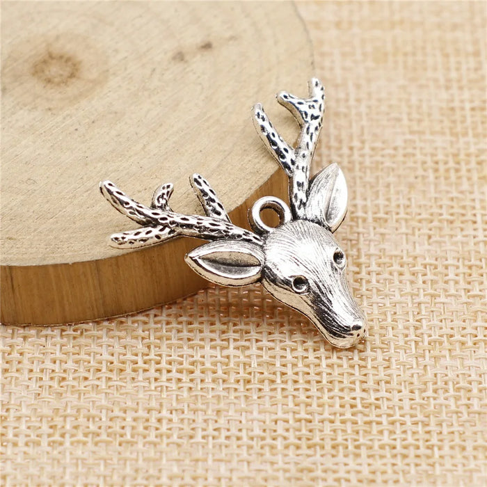 31x36mm 2.8g Multicolor Zinc Alloy Deer Head Charm Pendant for DIY Necklace Bracelet Jewelry Making