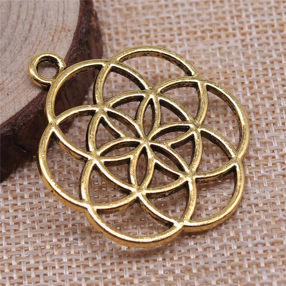 42x35mm 5.9g Multicolor Zinc Alloy Hollow Flower Charm Pendant for DIY Earrings Necklace Making