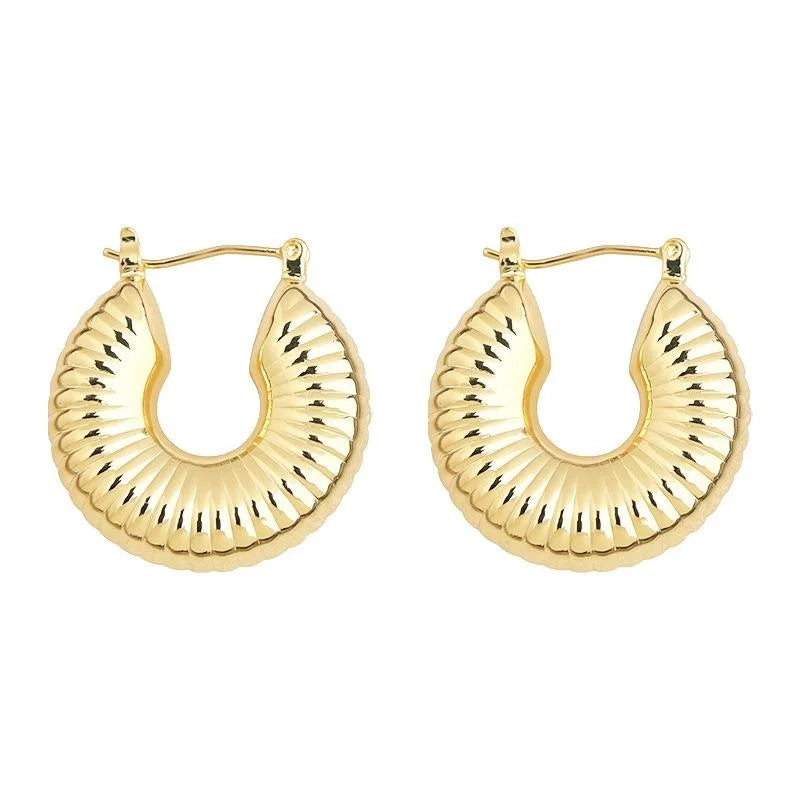 Eco Copper Hollow C Shape Geometric Drop Earrings For Women, Fashion Luxury Style