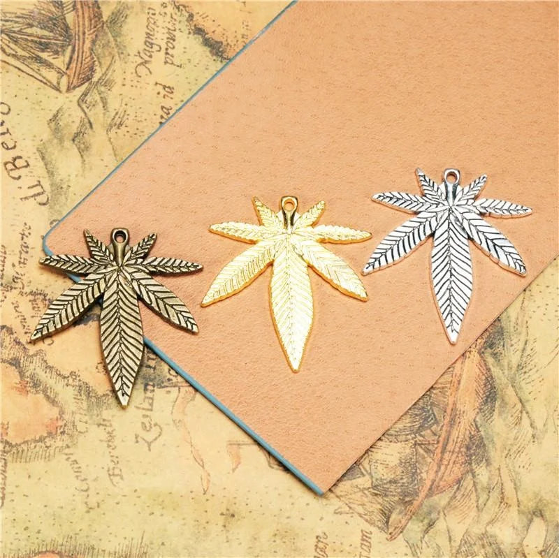 39x33MM Gold Zinc Alloy Maple Leaf Charm Pendant for DIY Necklace Bracelet Jewelry Making