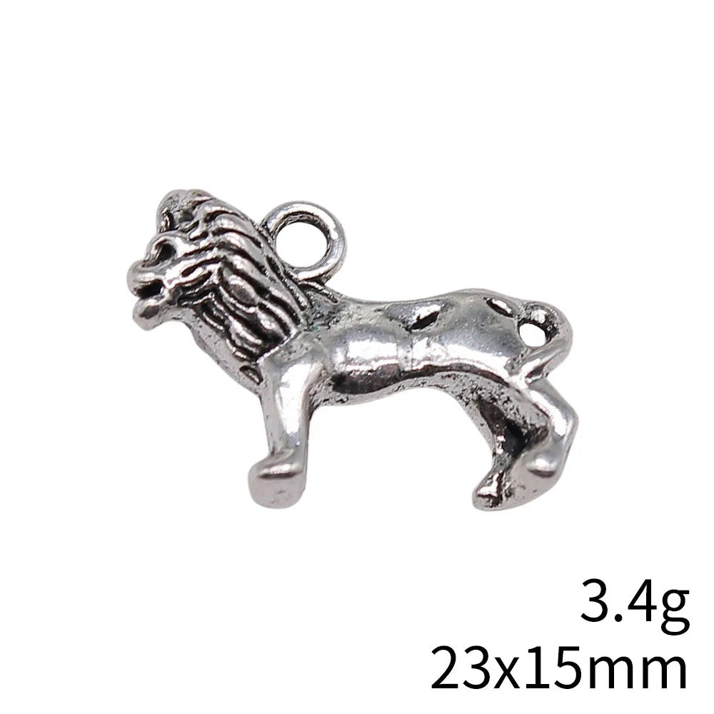 23x15mm 3.4g Multicolor Zinc Alloy Lion Charm Pendant for DIY Bracelet Necklace Jewelry Making