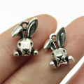 13mm 1.3g Antique Silver Zinc Alloy Rabbit Head Charm Pendant for DIY Bracelet Necklace Making