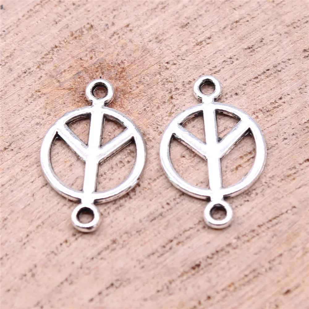 17x11mm 0.4g Multicolor Zinc Alloy Peace Symbol Connector Charm for DIY Jewelry Making and Accessories