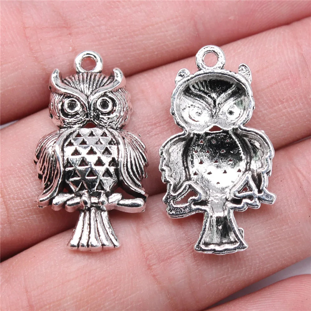 17x31mm 2.5g Zinc Alloy Owl Cat Charm Pendant for DIY Necklace Bracelet Earring Jewelry Making