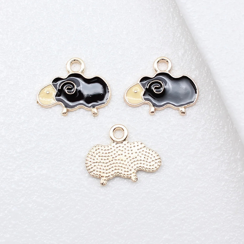 15x19mm 0.82g Multicolor Zinc Alloy Cartoon Sheep Charm Pendant for Necklace Bracelet Keychain DIY