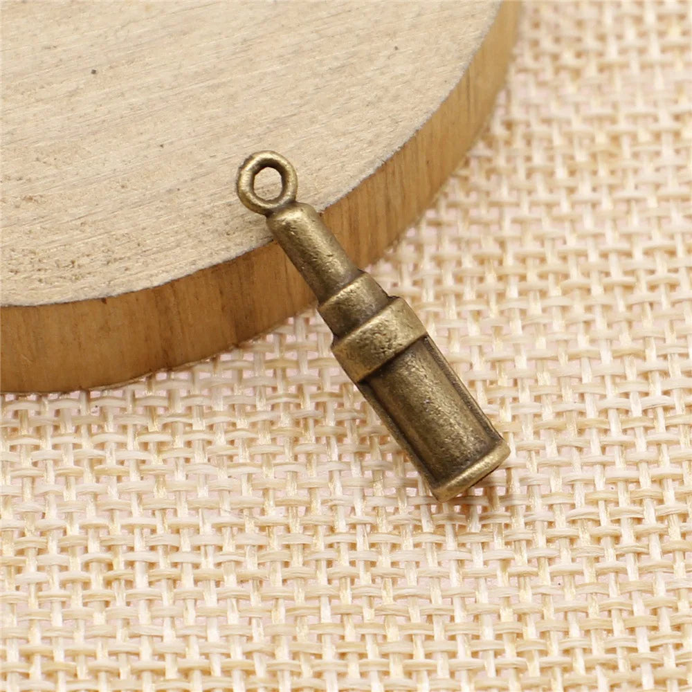 24x5x5mm 2.1g Multicolor Zinc Alloy Lipstick Charm Pendant for DIY Beauty Theme Jewelry Making