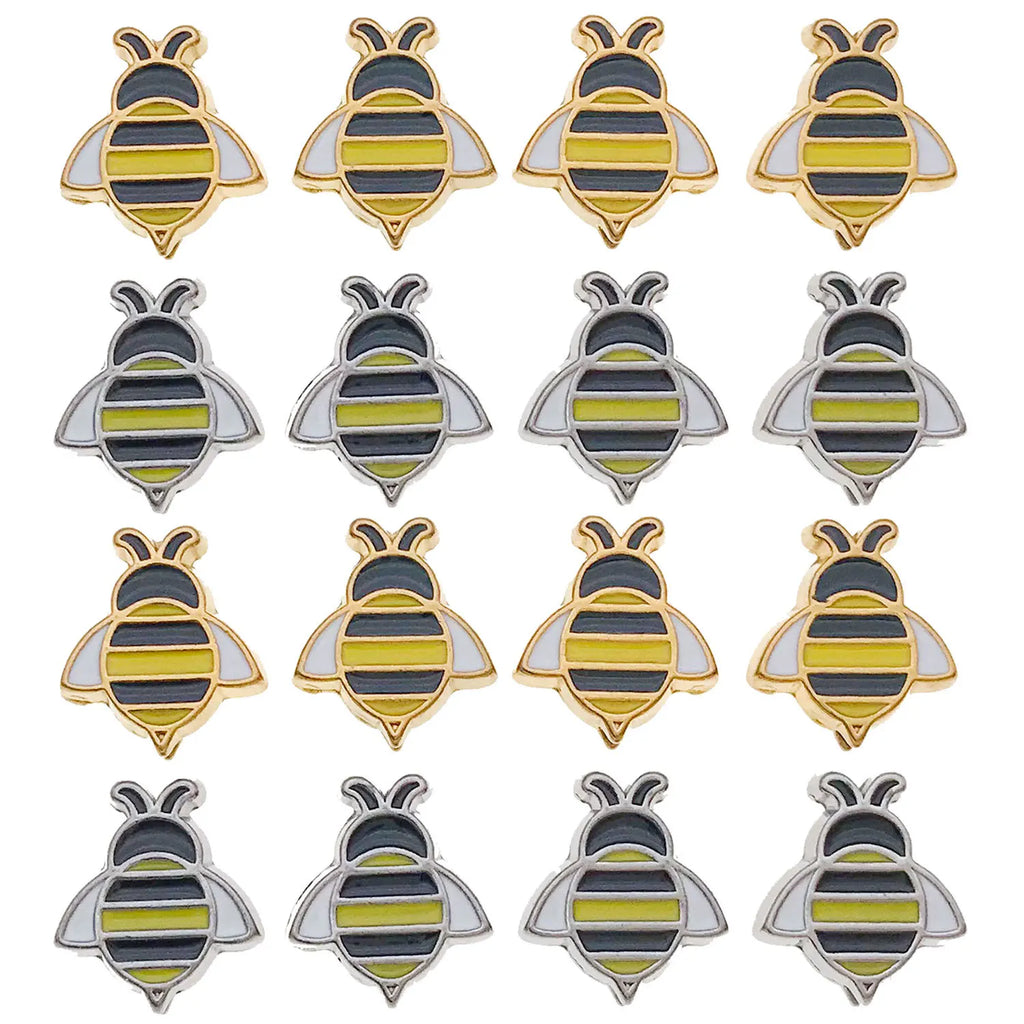 Enamel Stainless Steel Bee Spacer Beads for Bracelet Necklace Keychain DIY
