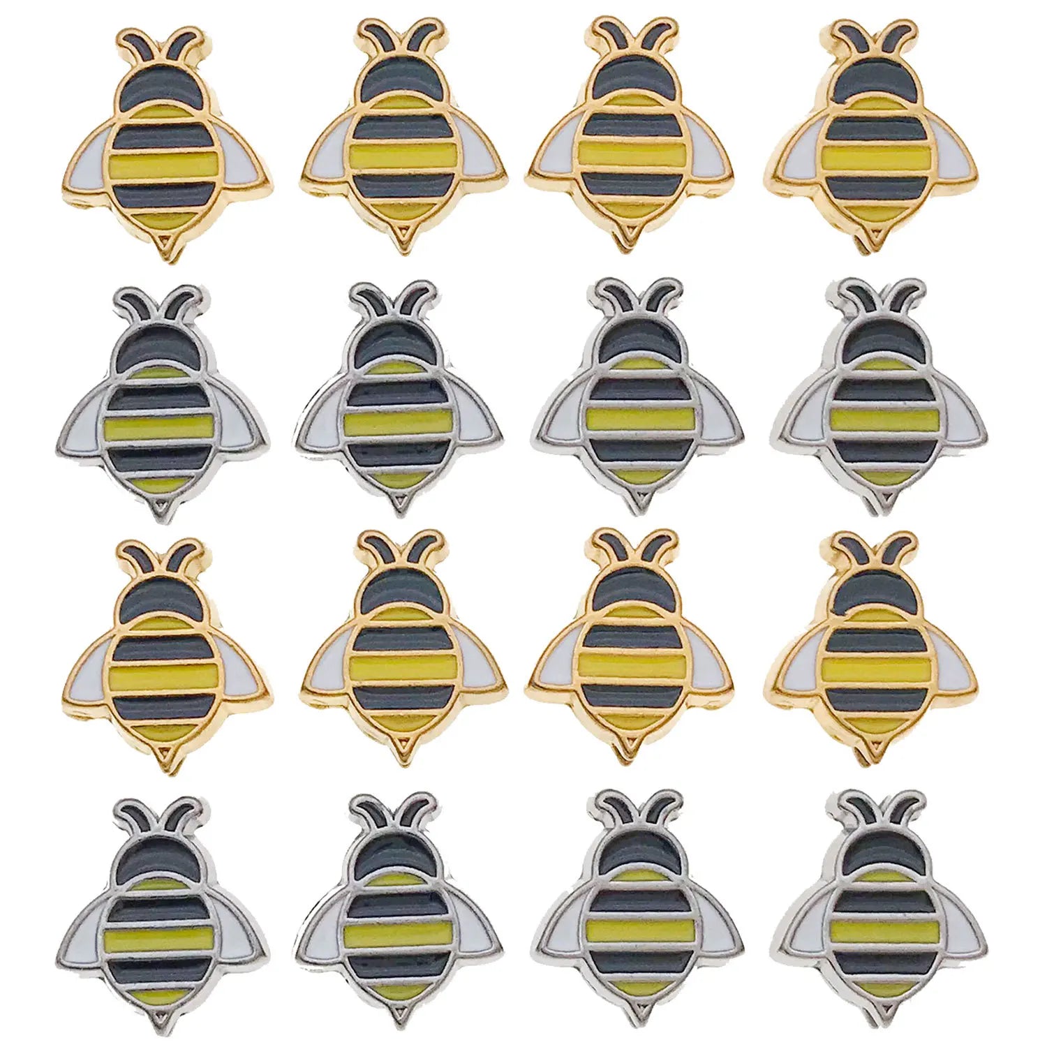Enamel Stainless Steel Bee Spacer Beads for Bracelet Necklace Keychain DIY