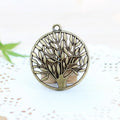 38MM Antique Silver Zinc Alloy Tree Of Life Round Charm Pendant for DIY Necklace Bracelet Jewelry Making
