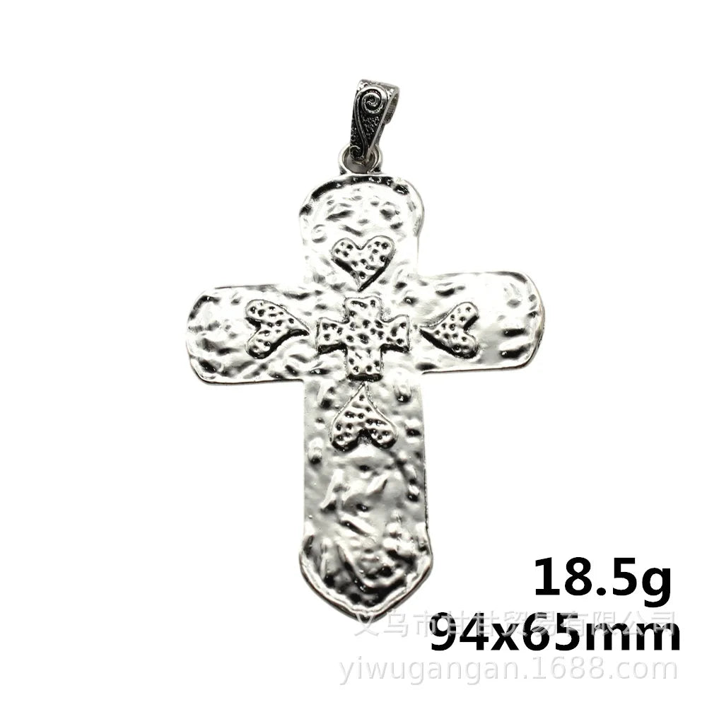 94x65mm 18.5g Zinc Alloy Oversized Heart Cross Charm Pendant for DIY Necklace Bracelet Jewelry Making