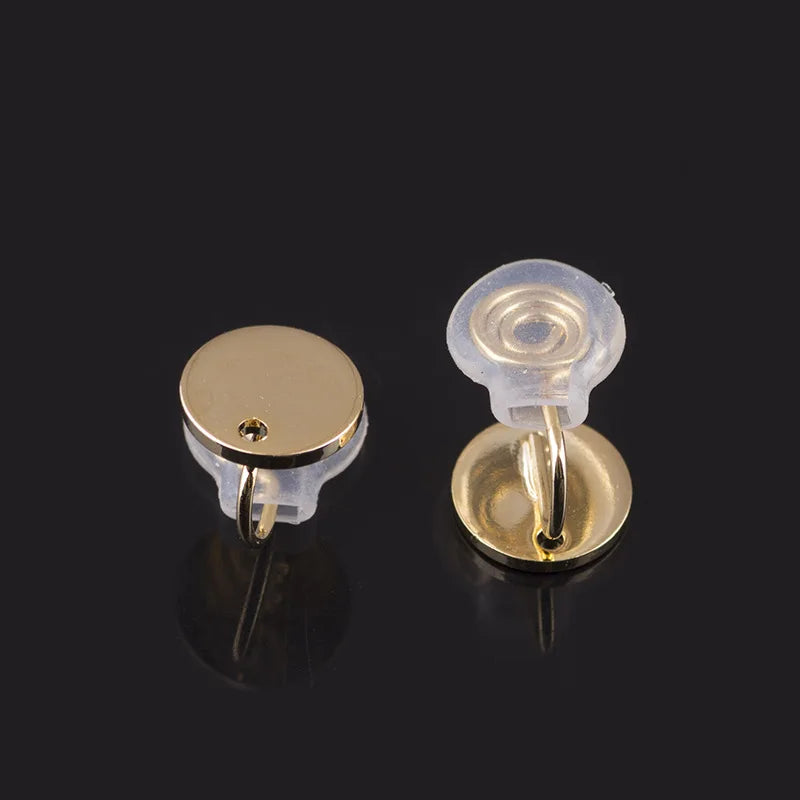 Elegant Gold Alloy Spiral Ball Stud & Clip On No Piercing Invisible Silicone Ear Cuff Earrings