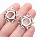 30x27mm 2.1g Antique Silver Zinc Alloy Sunburst Charm Pendant for Necklace DIY Jewelry Making