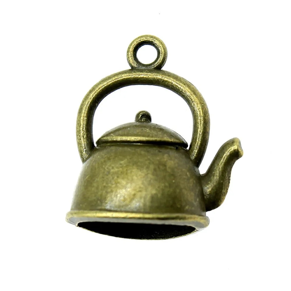 20x17x10mm 2.8g Multicolor Zinc Alloy Kettle Charm Pendant for Miniature Scene DIY Jewelry Making