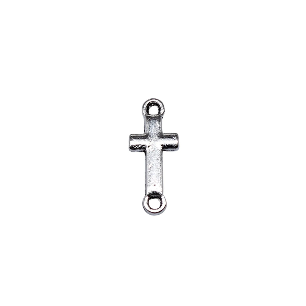 15x6mm 0.37g Antique Silver Zinc Alloy Cross Connector Charm for DIY Bracelet Necklace Making