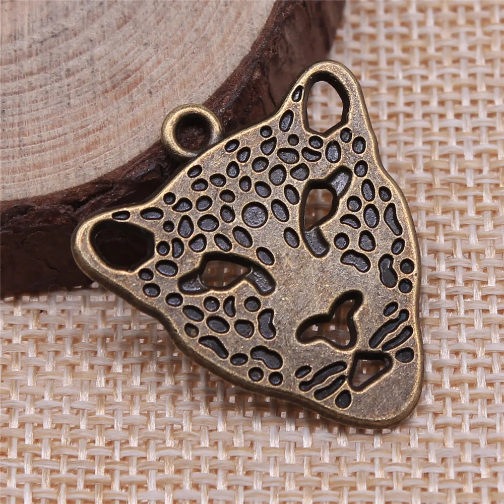 30x27mm 4.6g Multicolor Zinc Alloy Leopard Charm Pendant for Necklace Bracelet DIY Jewelry Making